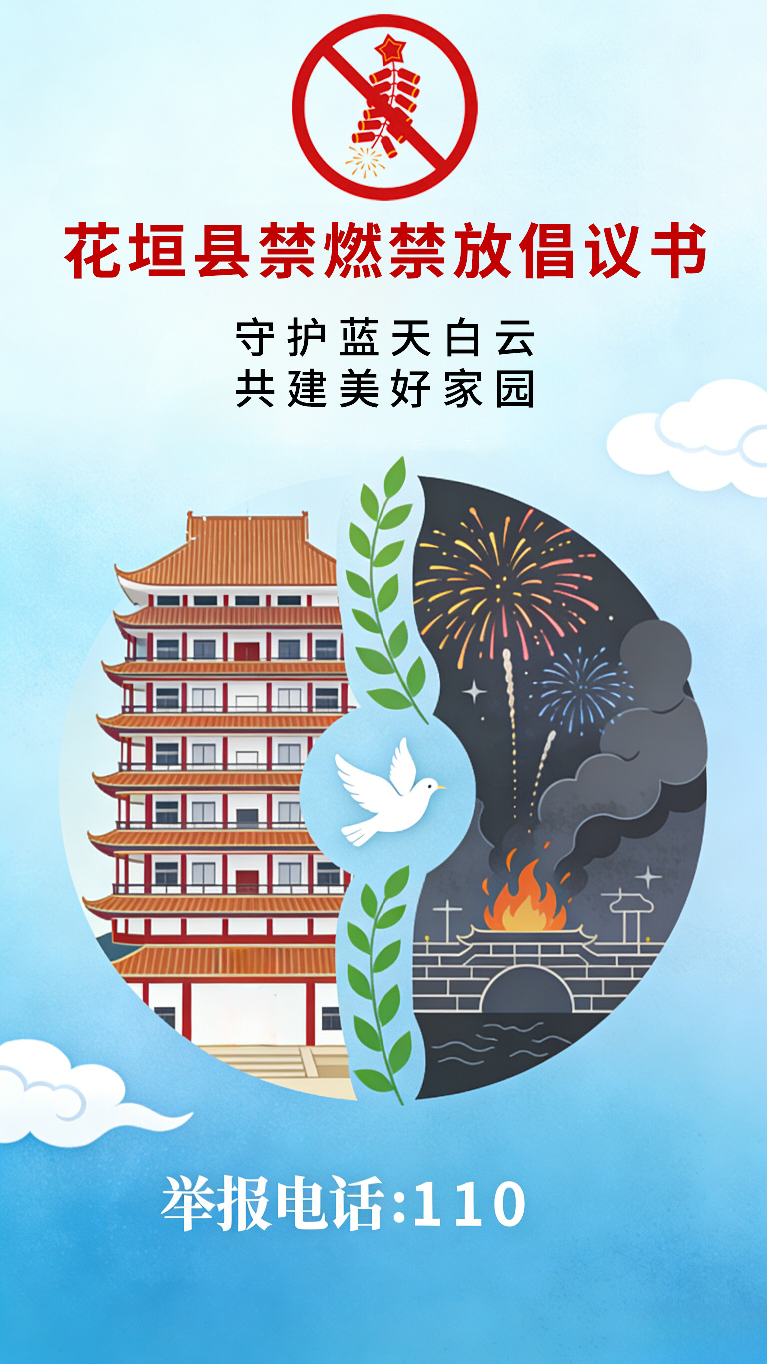 花垣县致全县居民的禁燃禁放倡议书